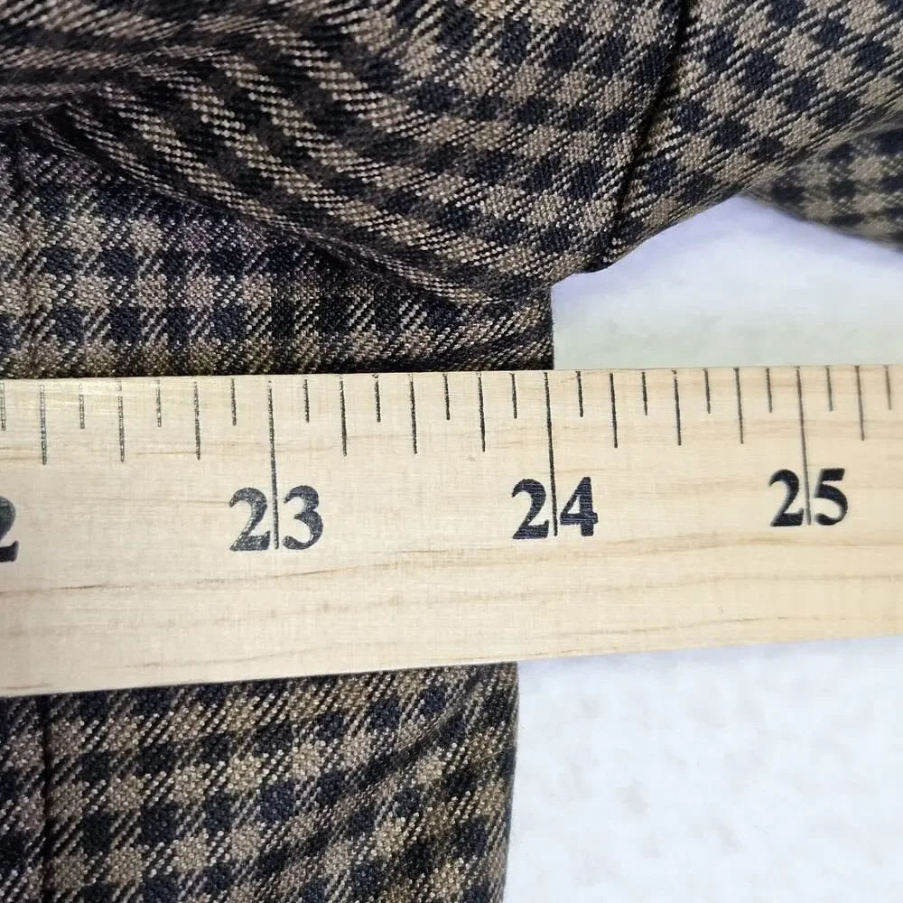 Jos A Bank Blazer Mens 48L Tailored Fit Signature Wool Silk Check Brown Black